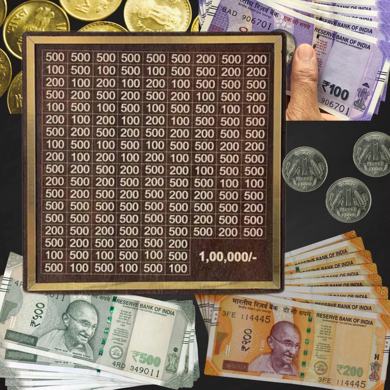 Dhanalkshmii Premium Wooden 1 Lakh Piggy Bank | Trending 100000 Savings Box for Adults & Kids Wooden Money Clip(Brown, Gold)