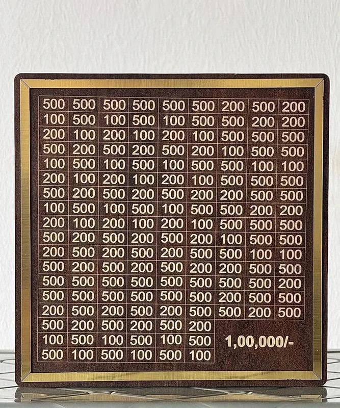BARICE STORE Wooden Money Saving Box ,?1,00,000 Savings Challenge Piggy Bank Coin Bank Wooden Money Clip(Brown)