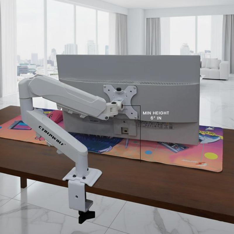 Cyberwolf CW-DeskMount-WH-GS Desk Mount Monitor Arm