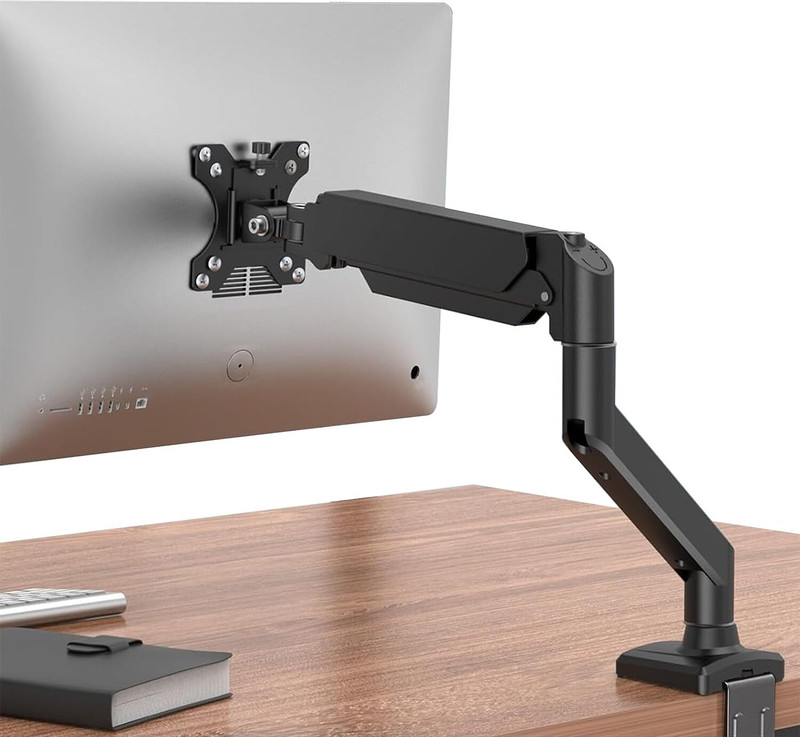 DISCOUNT HUB Single Monitor Arm with Gas Spring Desk Mount Monitor Arm