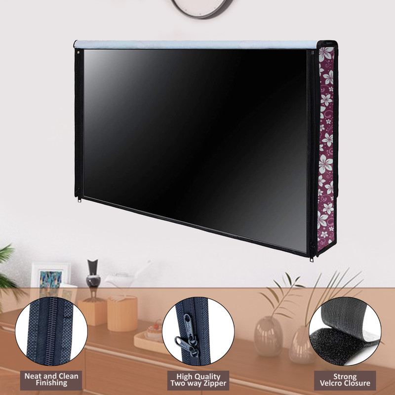 Star Weaves Dust Proof LED TV Cover for 32 inch Realme HD Ready LED Smart Android TV  - KUM112(Pink)