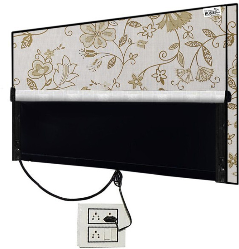 wellhome decor Furnishing Stylish Printed 24 inch smart LED/LCD/Monitor TV cover for 24 inch 24 inch smart LED/LCD/Monitor TV cover - WHDFLEDP01024WH0490(Cream)
