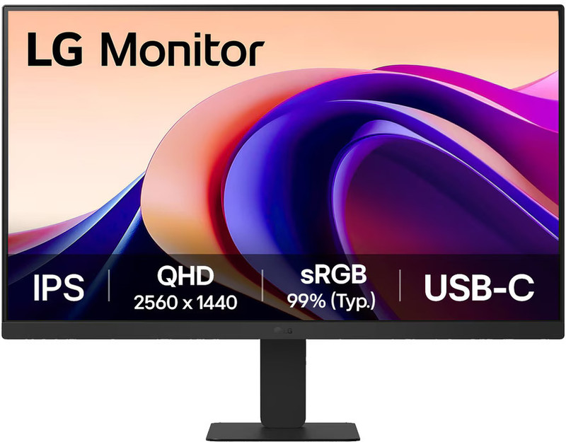 LG 68.58 cm (27 inch) Quad HD LED Backlit IPS Panel Monitor (27U631A- QHD (2560 x 1440) HDR10,Reader Mode,Flicker Safe,HDMI,USB Type-C 15W PD)(Frameless, Response Time: 5 ms, 100 Hz Refresh Rate)