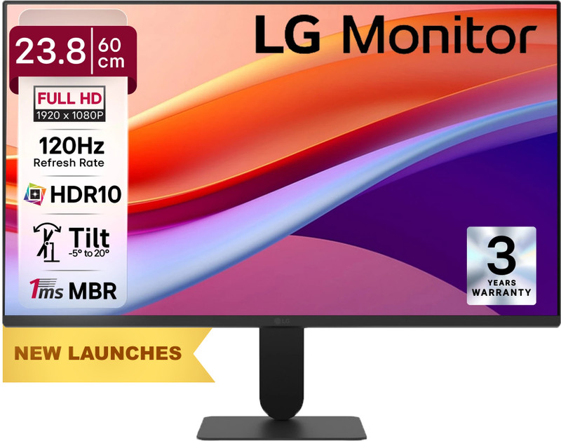 LG 60.45 cm (24 inch) Full HD IPS Panel Monitor (24U411A-BN.CTRPMV)(Response Time: 1 ms, 120 Hz Refresh Rate)