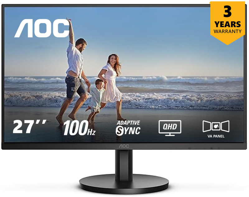 AOC 68.58 cm (27 inch) Quad HD LED Backlit VA Panel Monitor (Q27B3M2)(Response Time: 1 ms, 100 Hz Refresh Rate)