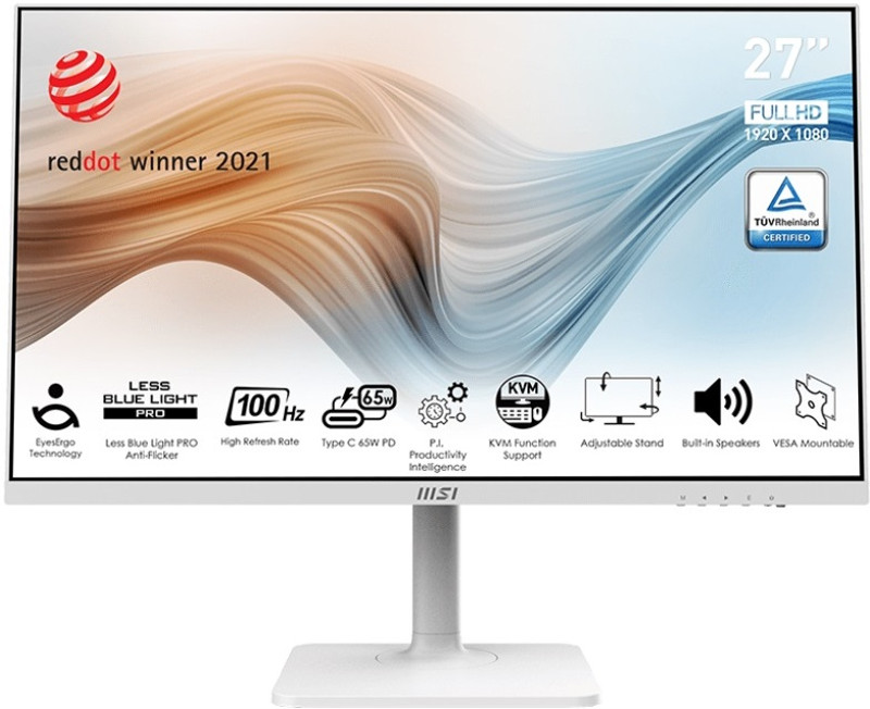 MSI 68.58 cm (27 inch) Full HD IPS Panel with Anti-Flicker Technology, Less Blue Light, HDR Ready Monitor (MD272XPW)(Frameless, Adaptive Sync, Response Time: 1 ms, 100 Hz Refresh Rate)