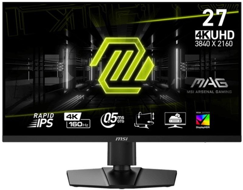 MSI 68.58 cm (27 inch) 4K Ultra HD IPS Panel with VESA Mountable, 133% SRGB, Eye Care, TUV Certified Display,� Height Adjustable Gaming Monitor (MAG 274UPF E2)(Frameless, AMD Free Sync, Response Time: 0.5 ms, 160 Hz Refresh Rate)