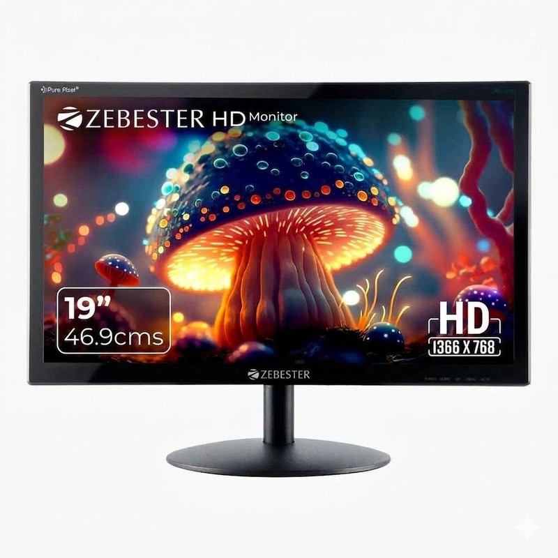 ZEBRONICS ZEBESTER E SERIES MONITOR 46.99 cm (19 inch) HD LED Backlit VA Panel Monitor (ZEB-Z-E19HD LED)(Adaptive Sync, Response Time: 8 ms, 60 Hz Refresh Rate)