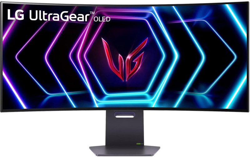 LG UltraGear 99.06 cm (39 inch) Curved UWQHD LED Backlit OLED Panel with 800R Curvature, 1.5M:1 Contrast Ratio, HDR True Black 400, AMD Free Sync Compatible, Height/Tilt/Swivel Stand Gaming Monitor (39GS95QE-BB.ATRLMUN)(NVIDIA G Sync, Response Time: 0.03 ms, 240 Hz Refresh Rate)