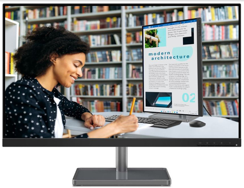 Lenovo L-Series 68.58 cm (27 Inch) Full HD IPS Panel with Rotating Screen, USB-C Port, USB Hub, 2X3W In-built Speakers, TUV Eyesafe Vision Health Board Certified Monitor (L27m-30)(AMD Free Sync, Response Time: 4 ms, 75 Hz Refresh Rate)