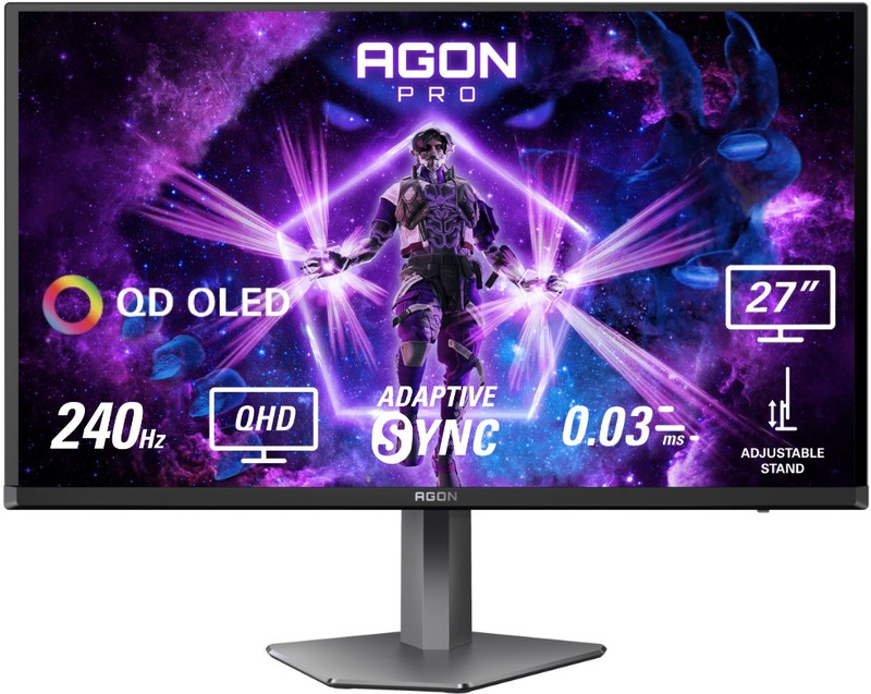 AOC 68.58 cm (27 inch) Quad HD LED Backlit OLED Panel with USB Hub,HDMI 2.0, HDR400 Gaming Monitor (AG276QZD2)(Adaptive Sync, Response Time: 0.03 ms, 240 Hz Refresh Rate)