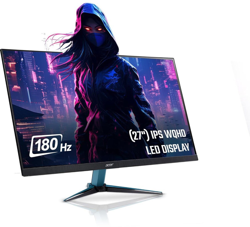 Acer NITRO 68.58 cm (27 inch) Full HD IPS Panel with sRGB 99%, HDR10 Support, 2X2W Inbuilt Speakers, Acer Display Widget, Acer VisionCare 2.0, Tilt-able stand Gaming Monitor (VG270 X1)(Frameless, AMD Free Sync, Response Time: 0.5 ms, 200 Hz Refresh Rate)