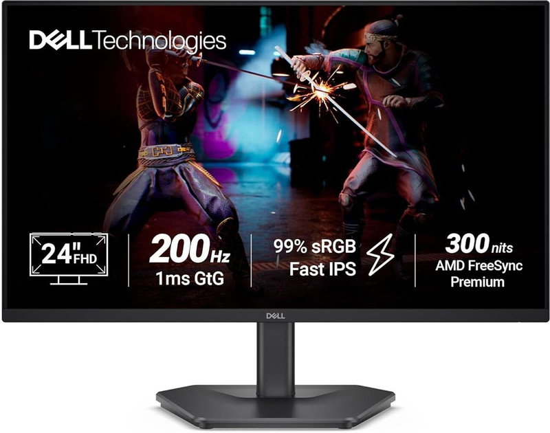 DELL 60.45 cm (24 inch) Full HD LED Backlit IPS Panel Gaming Monitor (SE2425HG-HDR10, 99% sRGB, 300 nits, 2 x HDMI 2.1 TDMS (supports HDMI VRR), DP)(Frameless, AMD Free Sync, Response Time: 1 ms, 200 Hz Refresh Rate) - 45% off at DetectaDeal
