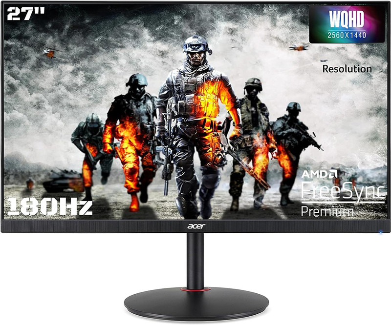 Acer XV2 68.58 cm (27 inch) WQHD LED Backlit IPS Panel with DCI-P3 95%, VESA DisplayHDR 400, Display Widget, VisionCare 2.0 with BlueLightShield Pro, 2X2W Inbuilt Speakers, Black Boost Technology, Ergostand Gaming Monitor (XV272U)(AMD Free Sync, Response Time: 0.5 ms, 180 Hz Refresh Rate)