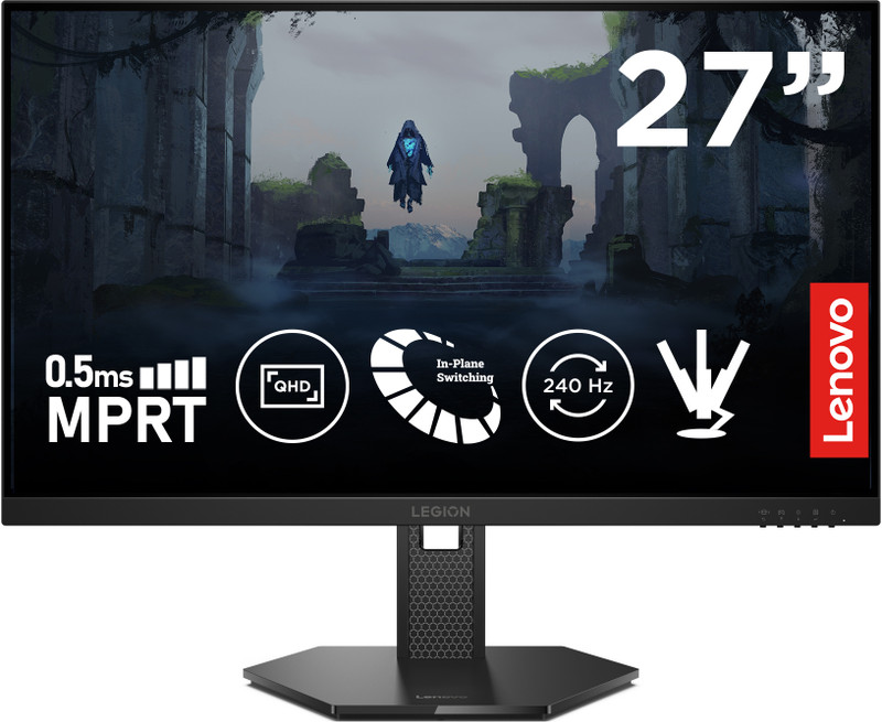 Lenovo Legion Series 68.58 cm (27 inch) Full HD IPS Panel with 99%sRGB, 2xHDMI 2.1 TMDS, 1xDP 1.4, Tilt, Swivel, Pivot, Height Adjust Stand, Gaming Gaming Monitor (Legion 27-10)(Response Time: 0.5 ms, 240 Hz Refresh Rate)