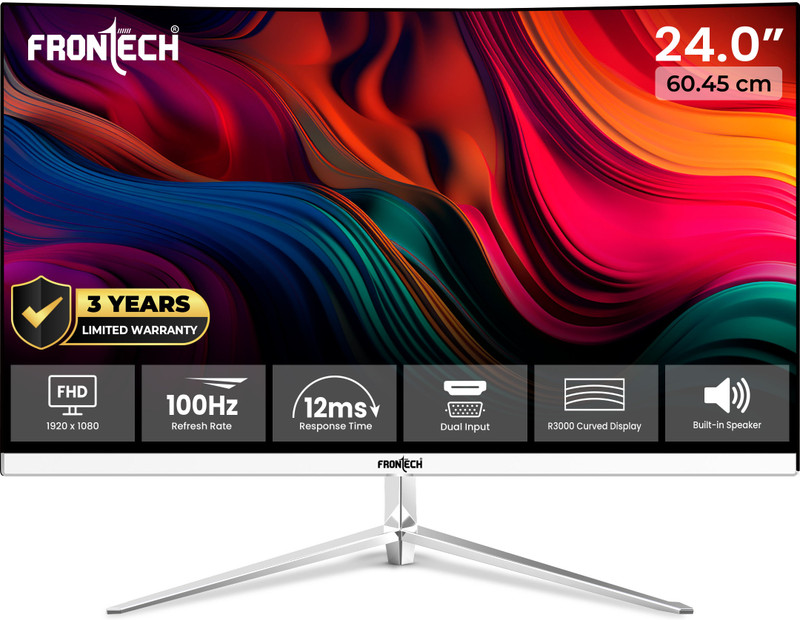 Frontech - 55.88 cm (22 inch) HD LED Backlit VA Panel Monitor (MON_0060)(Adaptive Sync, Response Time: 2 ms, 60 Hz Refresh Rate)