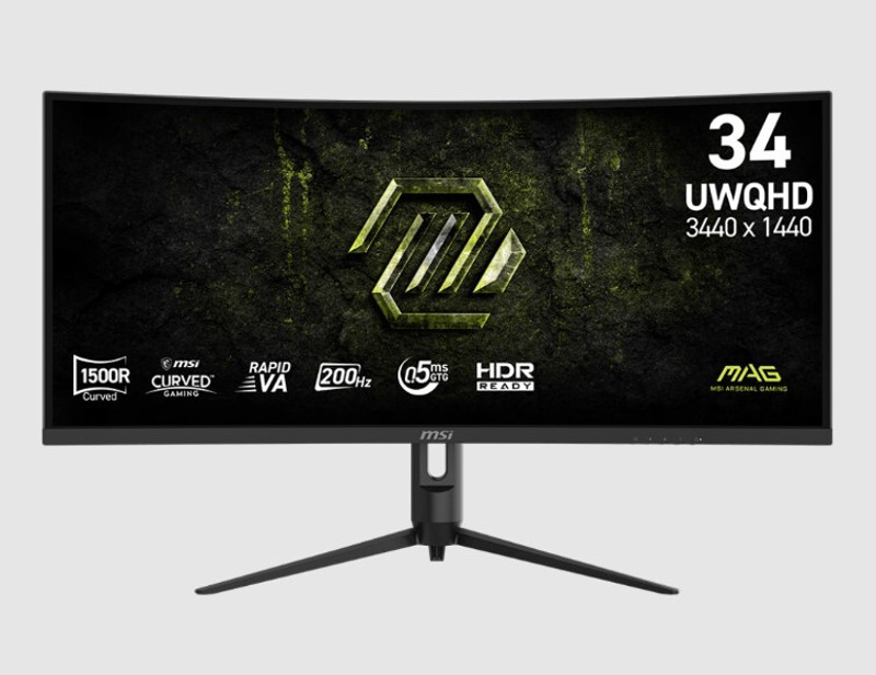 MSI 86.36 cm (34 inch) Curved HD VA Panel Gaming Monitor (MAG 342CQRF E20)(Adaptive Sync, Response Time: 1 ms, 200 Hz Refresh Rate)