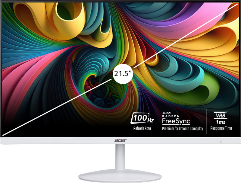 Acer 54.61 cm (22 inch) Full HD IPS Panel with Blue Light Shield, Low Dimming, Comfy View, Eco Display, 2X1W Inbuilt Speakers, Wall Mountable Ultra Thin Monitor (SA222Q)(Frameless, AMD Free Sync, Response Time: 1 ms, 100 Hz Refresh Rate)