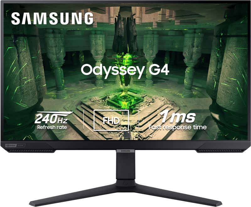 Samsung Odyssey G4 68.58 cm (27 inch) Full HD IPS Panel with Ergonomic Stand, HDR10, Dual Sync Compatible, Wide Viewing Angle Gaming Monitor (LS27BG400EWXXL/LS27BG402EWXXL)(NVIDIA G Sync, Response Time: 1 ms, 240 Hz Refresh Rate)