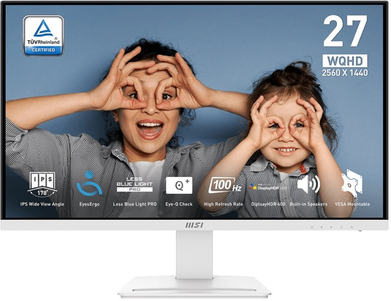 MSI 68.58 cm (27 inch) WQHD IPS Panel Anti-Flicker Technology, 118% SRGB, Tilt Adjustment, Anti-Glare Flat Busniess Monitor (PRO MP273QW E2)(Adaptive Sync, Response Time: 1 ms, 100 Hz Refresh Rate)