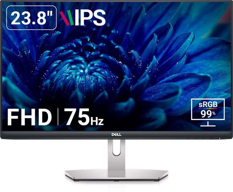DELL S Series 60.45 cm (24 inch) Full HD IPS Panel with 3-Years warranty, 99% sRGB, Low Blue Light technology, HDMI x2, Tilt adjustment, Ultra Thin Bezel Monitor (S2421HNM / S2421HN)(AMD Free Sync, Response Time: 4 ms, 75 Hz Refresh Rate)