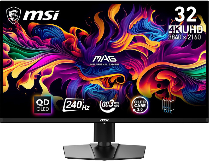 MSI 80.01 cm (32 inch) Full HD IPS Panel Gaming Monitor (MAG321UPX QD OLED)(Response Time: 4 ms, 240 Hz Refresh Rate)