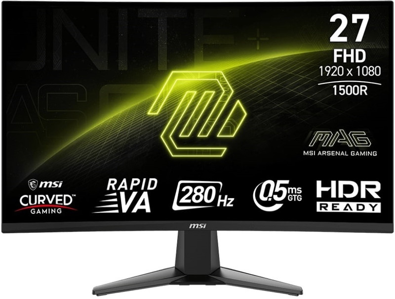 MSI 86.36 cm (34 inch) Curved UWQHD VA Panel with AI Vision Technology, 1500R Curvature, 119% SRGB, HDR Ready, VESA Mountable, Height Adjustable Gaming Monitor (MAG342CQR E2)(Adaptive Sync, Response Time: 1 ms, 180 Hz Refresh Rate)