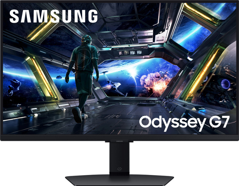 Samsung Odyssey G7 68.4 cm (27 inch) 4K Ultra HD LED Backlit IPS Panel with DisplayHDR 400, Inbuilt Speakers, OTT Apps, LAN Port, Wi-Fi, Bluetooth, Height Adjustable Stand Monitor (LS27DG700EWXXL)(AMD Free Sync, Response Time: 1 ms, 144 Hz Refresh Rate)