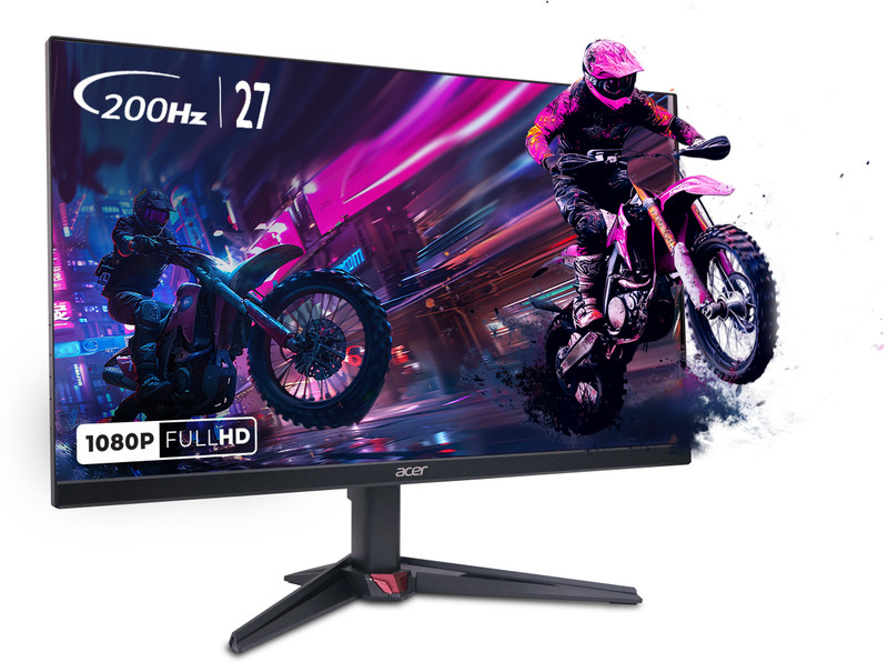 Acer NITRO 68.58 cm (27 inch) Full HD IPS Panel with sRGB 99%, HDR10 Support, 2X2W Inbuilt Speakers, Acer Display Widget, Acer VisionCare 2.0, Tilt-able stand Gaming Monitor (VG270 X1)(Frameless, AMD Free Sync, Response Time: 0.5 ms, 200 Hz Refresh Rate)