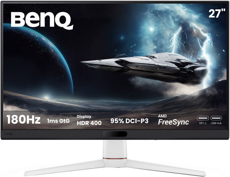 BenQ MOBIUZ EX271 68.58 cm (27 inch) Full HD LED Backlit IPS Panel with VESA Display HDR400, DP 1.2, HDMI 2.0, USB Hub, 95% P3, Game Optimized Color, 2.5WX2 Speakers Gaming Monitor (MOBIUZ EX271)(AMD Free Sync, Response Time: 1 ms, 180 Hz Refresh Rate)
