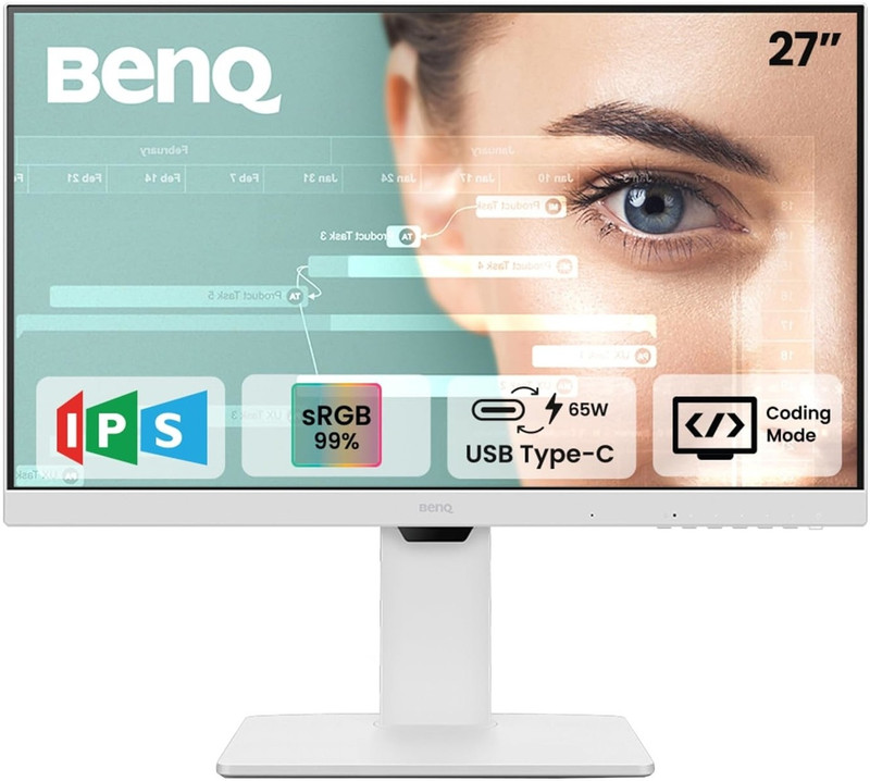 BenQ GW2786TC 68.58 cm (27 inch) Full HD LED Backlit IPS Panel with USB-C(65W PD), Daisy Chain, 99% sRGB, Coding Mode, HDMI, DP, USB Hub, 2Wx2 Inbuilt Speakers, Eye Care, Noise Cancelling Microphone, Height Adjustable Monitor (GW2786TC)(Response Time: 5 ms, 100 Hz Refresh Rate)