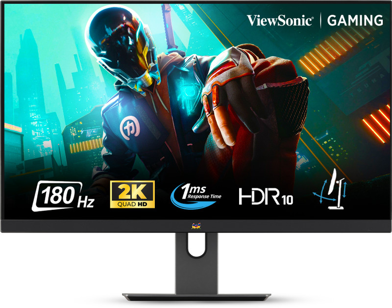 ViewSonic 68.58 cm (27 inch) Quad HD LED Backlit IPS Panel with HDR10, AMD FreeSyn, sRGB 137%, Eye-Care, Height, Swivel, Tilt & Pivot Adj., 2X HDMI, 1x DP, Gaming Gaming Monitor (VX2758A-2K-PRO-4)(NVIDIA G Sync, Response Time: 1 ms, 180 Hz Refresh Rate)