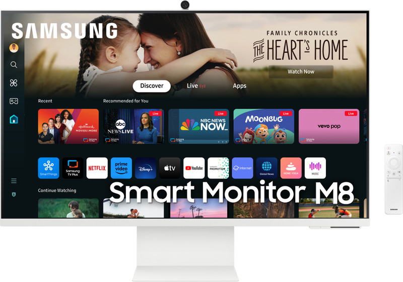 Samsung M5 80.1 cm (32 inch) Full HD VA Panel with Mouse & Keyboard Control, OTT Apps, IoT Hub, Office 365, Workout Tracker, Multiple Ports, Speakers, Remote, Bluetooth Smart Monitor (LS32DM501EWXXL)(Response Time: 4 ms, 60 Hz Refresh Rate)