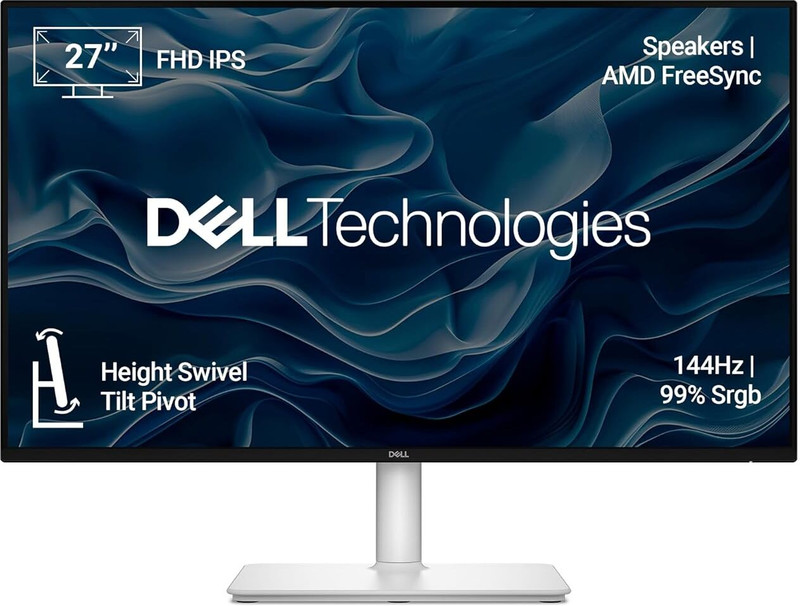 DELL S-Series 68.58 cm (27 inch) Full HD LED Backlit IPS Panel with 2xHDMI, Built-in 6W Dual Speakers, TÜV Rheinland 4-Star Eye Comfort, Flicker-free Monitor (S2725HSM)(Response Time: 1 ms, 144 Hz Refresh Rate)