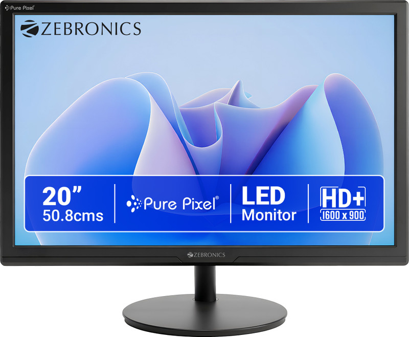 ZEBRONICS 50.8 cm (20 inch) HD+ TN Panel Monitor (ZEB-EV20)(Response Time: 5 ms, 60 Hz Refresh Rate)