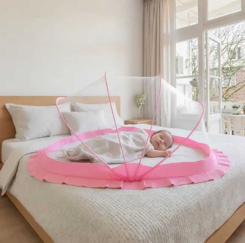 ASTEXTILE Mosquito net baby folding esay color pink size. 0 to24 month HDPE - High Density Poly Ethylene Washable Kids Mosquito Net(White, Tent)
