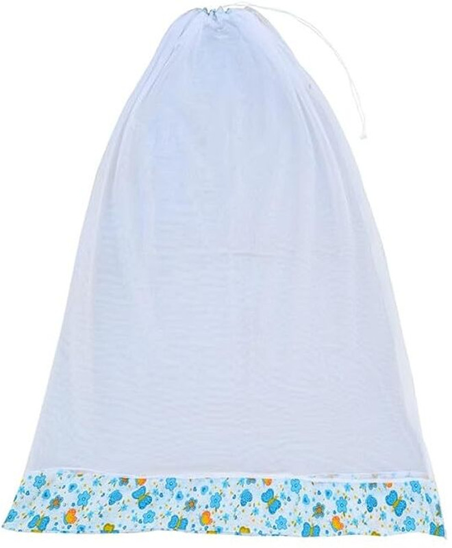 Nissi For Baby Cradle Mosquito Net Baby Jhula Baby Swing with Zip Opening (0-3 Yrs) Cotton Washable Infants Mosquito Net(Blue, Ceiling Hung)