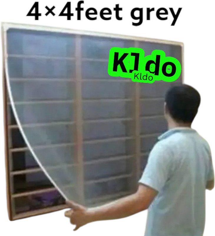 kldo Premium quality 4×4feet size grey window net for mosquito HDPE - High Density Poly Ethylene Washable Infants Mosquito Net(Grey, Frame Hung)
