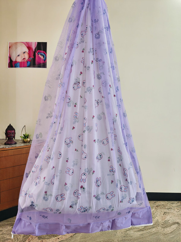 THE DREAM FAB Baby Cradle Moskito Net Nylon Washable Infants Mosquito Net(Violet, Ceiling Hung)