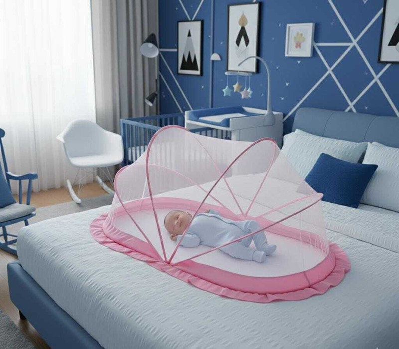 ASTEXTILE Mosquito net baby folding esay color pink size. 0 to24 month HDPE - High Density Poly Ethylene Washable Kids Mosquito Net(White, Tent)