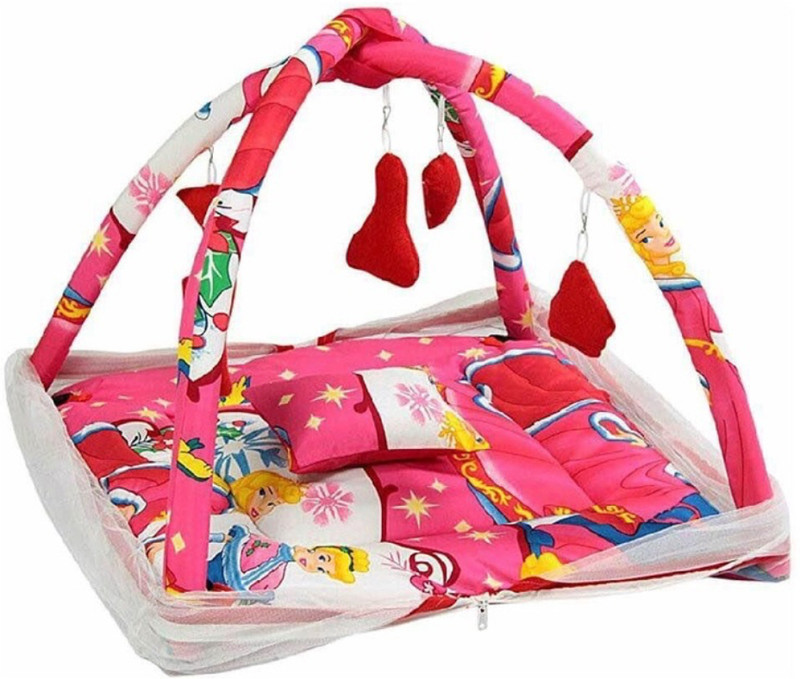 Nanki's NSNKIDSMQNET06 Polyester Washable Kids Mosquito Net(Multicolor, Bed Box)