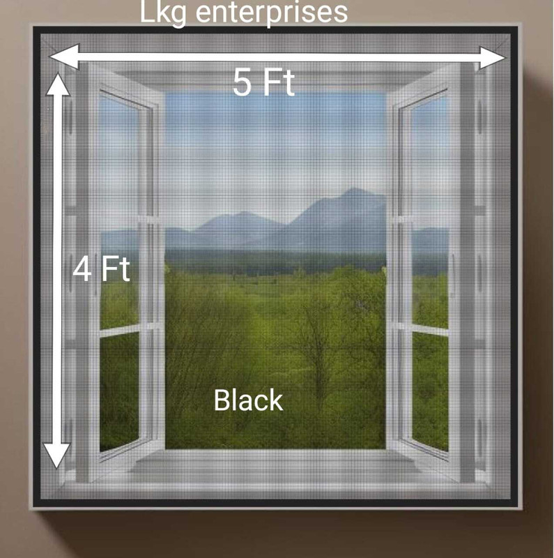 lkg enterprises Window Mosquito Net Nylon Washable Kids Mosquito Net(Black, Frame Hung)