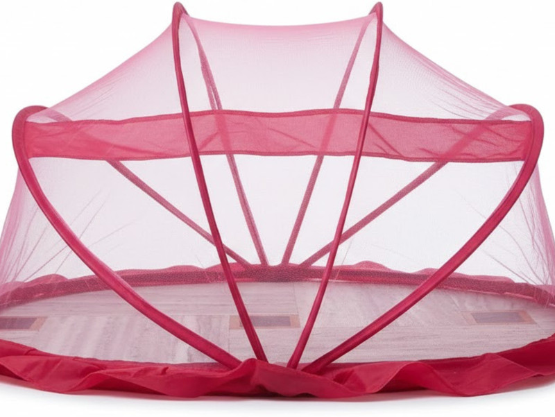 quickdeall Newborn Baby Mosquito Net Bed | Sleeping Bed with Soft Mattress Nylon Washable Infants Mosquito Net(Pink, Bed Box)