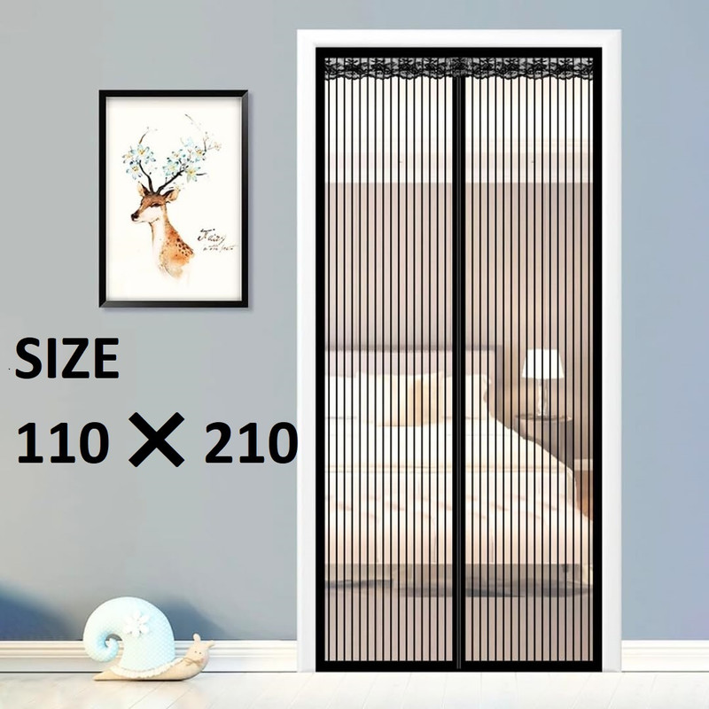 arrowquick (110 cm X 210 Cm, Black) Polyester Mosquito Net for Door with Stay-Open Buckle Polyester Washable Infants Mosquito Net(Black, Frame Hung)