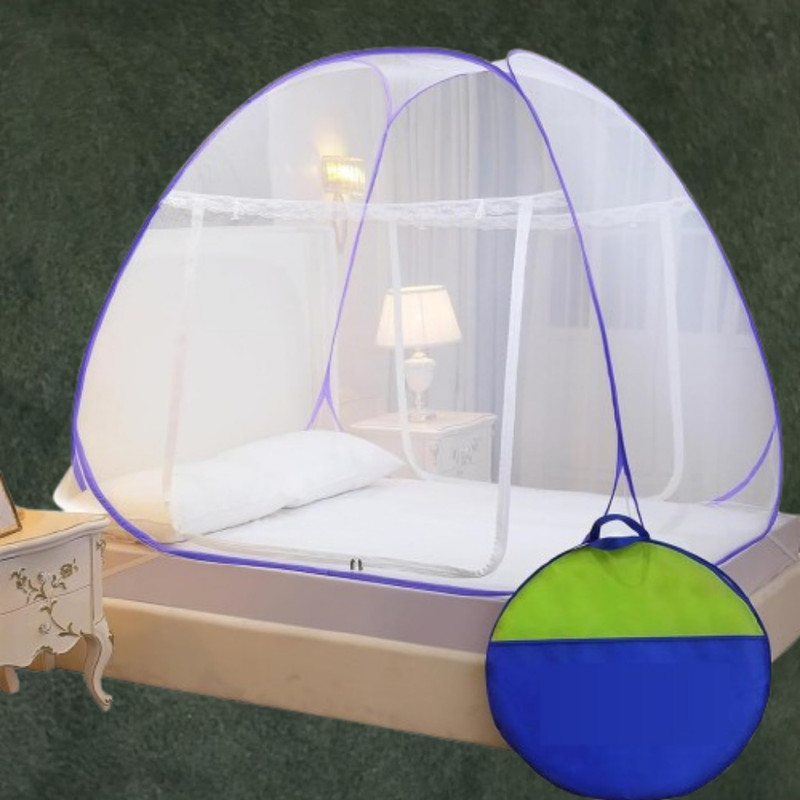 VXHAENTERPRISE Foldable Bed Tent Mosquito Net with Quick Setup Purple Polyester Washable Kids Mosquito Net(Purple, Tent)
