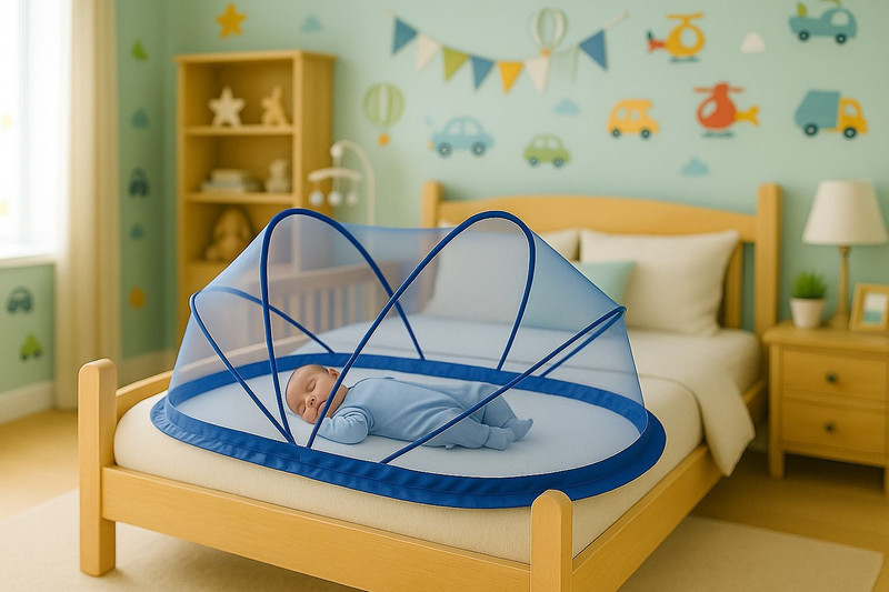 quickdeall Foldable Baby Mosquito Net | Lightweight Portable Baby Sleeping Mosquito Net | Nylon Washable Kids Mosquito Net(Multicolor, Tent)