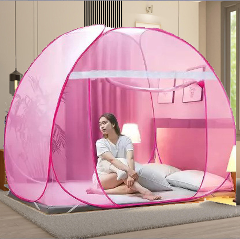 KHANJAN FASHION HUB PINK tent mosquito net for double bed mosquito net for windows machardani fold Polyester Washable Infants Mosquito Net(Pink, Rani, Gulabi, Peenk, pinq, Tent)