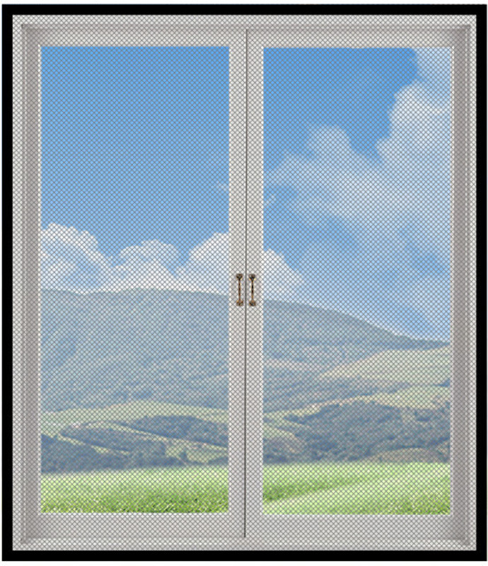 Velvetone Window Mosquito Net 90X120Cm Removable SelfAdhesive Fine Mesh with Frame 1pc Polyester Washable Kids Mosquito Net(Black, Frame Hung)