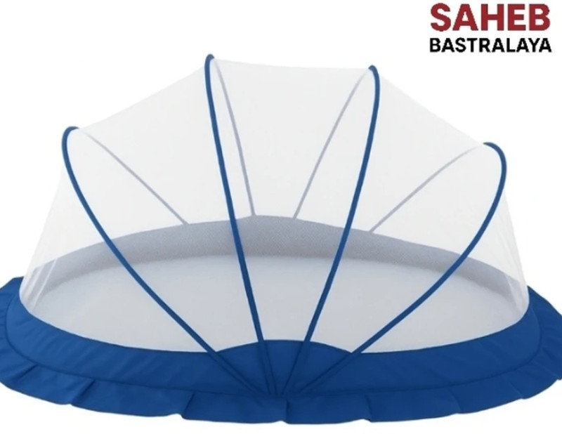 Ym textiles Baby mosquito net very comfortable product size 0-36month free size HDPE - High Density Poly Ethylene Washable Kids Mosquito Net(White&blue, Tent)