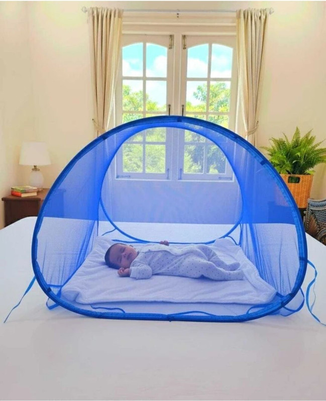 AAM TEXTILE Baby tent blue premium quality Polyester Washable Kids Mosquito Net(Blue, Tent)